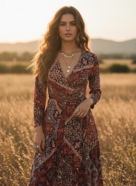 Monsoon Folk‑Print Dress – Size 6